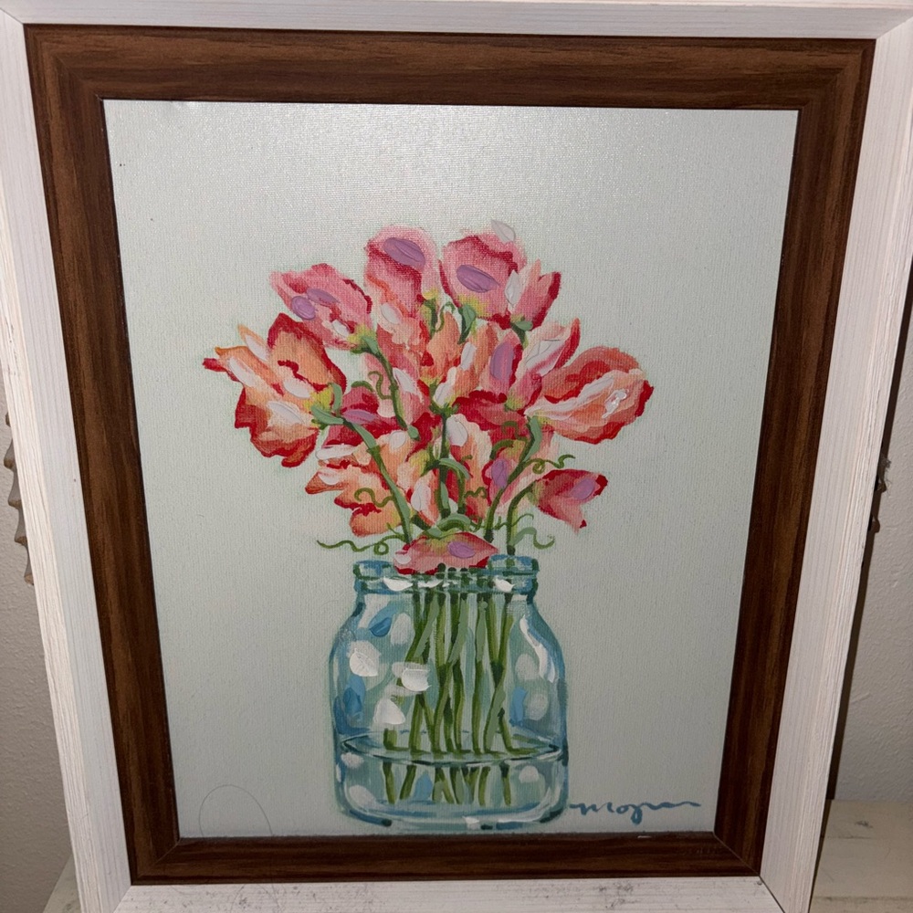Floral Painting in Wooden Frame
